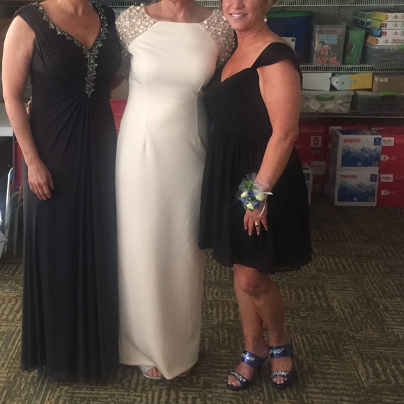 Like New - Light Pink Adrianna Papell Dress with sequin short sleeves - Picture 4 of 4